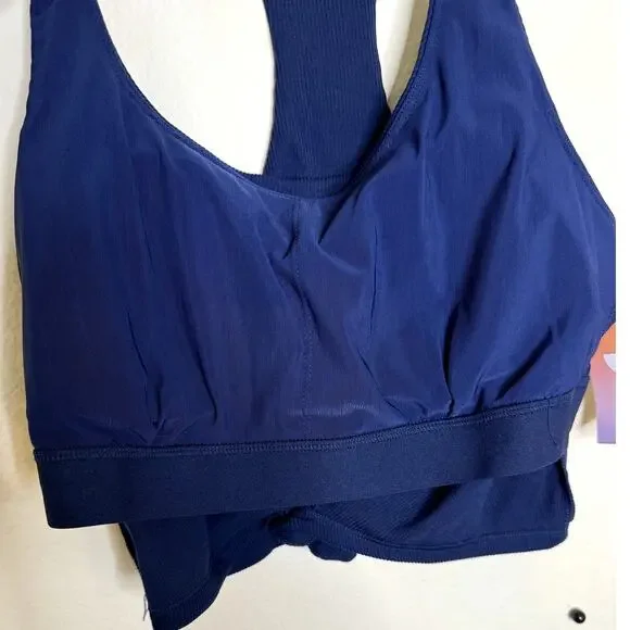 *2 Pack * NWT Joy Lab Blue Women's Workout Crop Top with support bra Size M - Picture 8 of 8